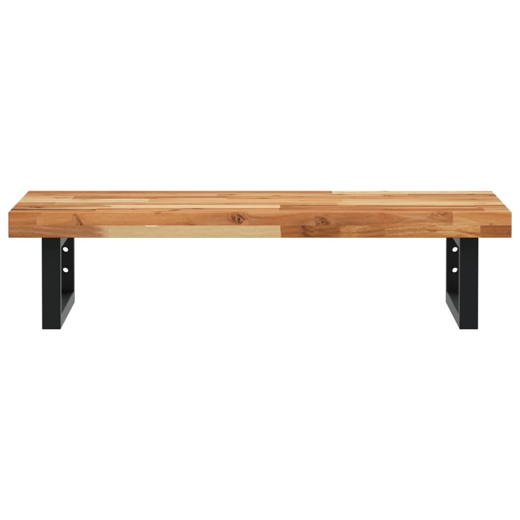 Basin Shelf Wall Mounted Steel and Solid Wood Acacia