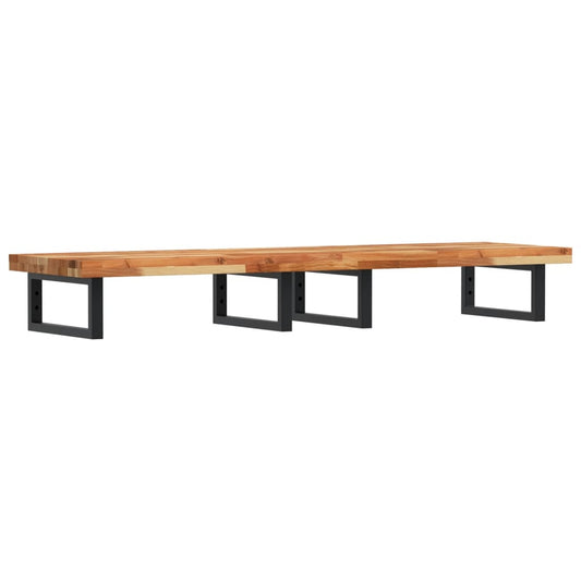 Basin Shelf Wall Mounted Steel and Solid Wood Acacia