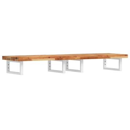 Basin Shelf Wall Mounted Steel and Solid Wood Acacia