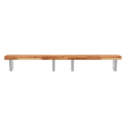 Basin Shelf Wall Mounted Steel and Solid Wood Acacia