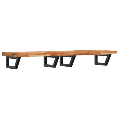 Basin Shelf Wall Mounted Steel and Solid Wood Acacia