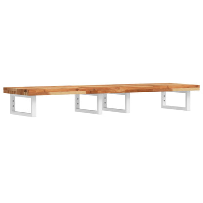 Basin Shelf Wall Mounted Steel and Solid Wood Acacia