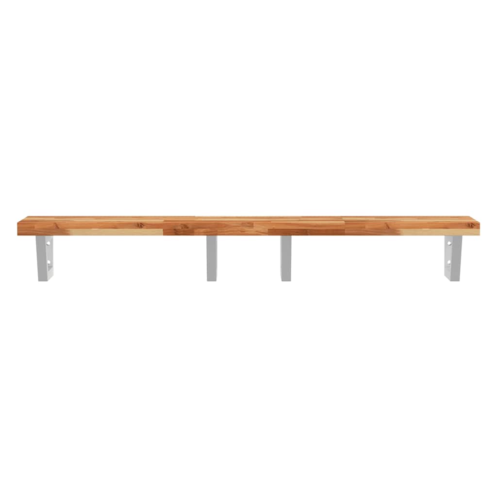 Basin Shelf Wall Mounted Steel and Solid Wood Acacia