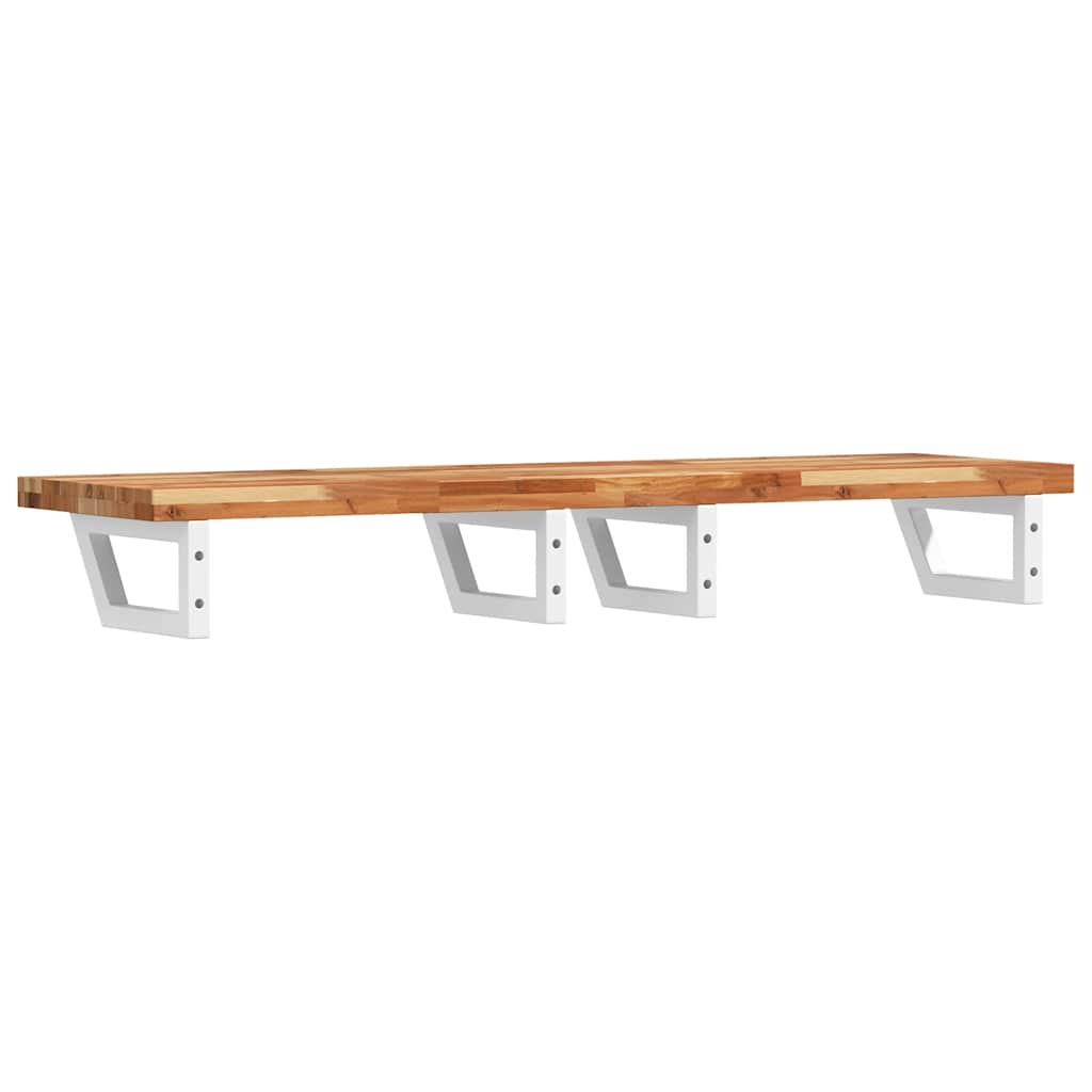 Basin Shelf Wall Mounted Steel and Solid Wood Acacia