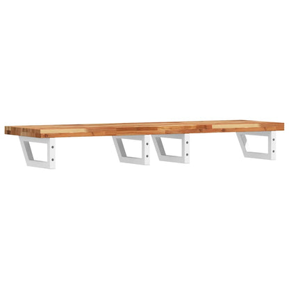 Basin Shelf Wall Mounted Steel and Solid Wood Acacia