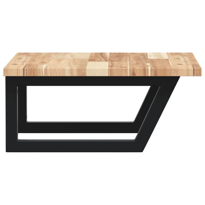 Basin Shelf Wall Mounted Steel and Solid Wood Acacia