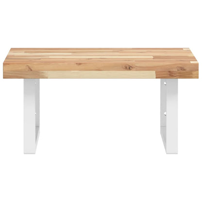 Basin Shelf Wall Mounted Steel and Solid Wood Acacia