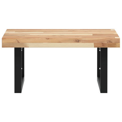 Basin Shelf Wall Mounted Steel and Solid Wood Acacia