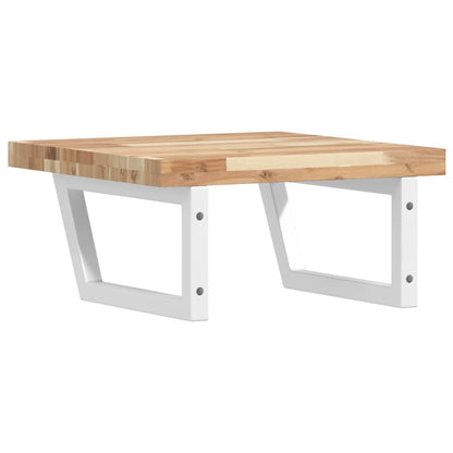 Basin Shelf Wall Mounted Steel and Solid Wood Acacia