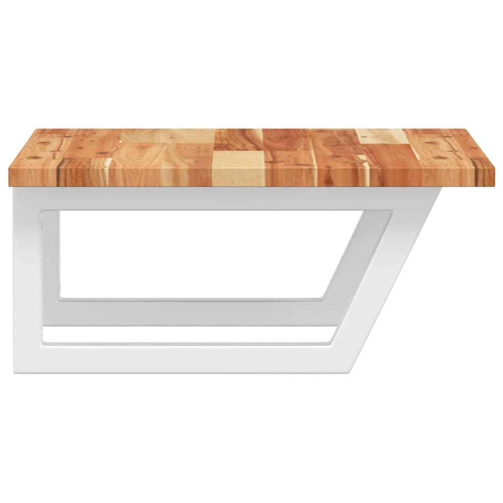 Basin Shelf Wall Mounted Steel and Solid Wood Acacia