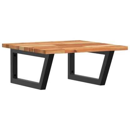 Basin Shelf Wall Mounted Steel and Solid Wood Acacia