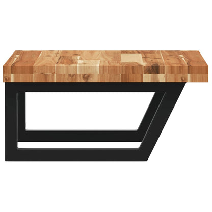 Basin Shelf Wall Mounted Steel and Solid Wood Acacia