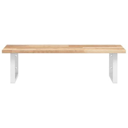 Basin Shelf Wall Mounted Steel and Solid Wood Acacia