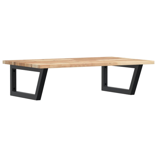 Basin Shelf Wall Mounted Steel and Solid Wood Acacia