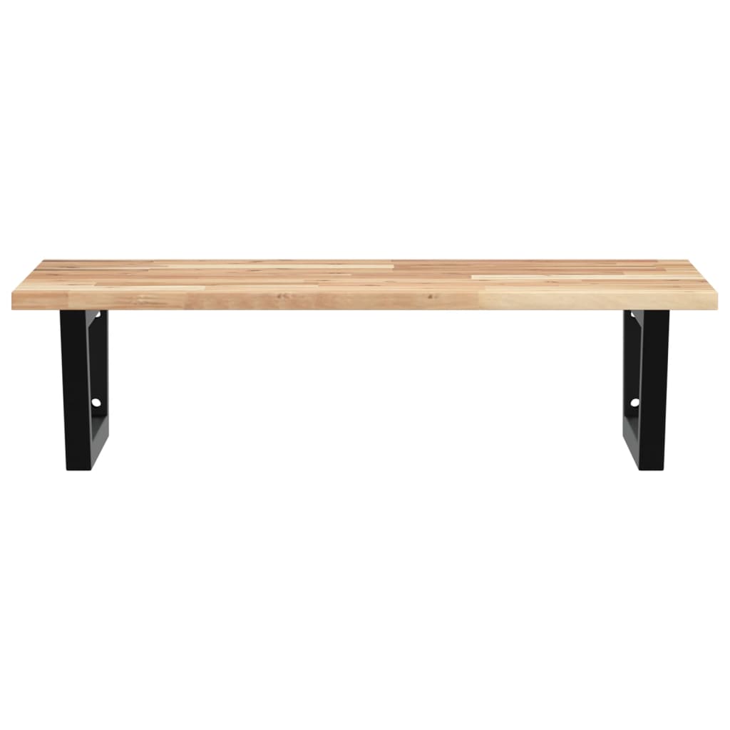 Basin Shelf Wall Mounted Steel and Solid Wood Acacia