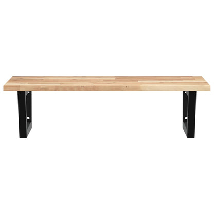 Basin Shelf Wall Mounted Steel and Solid Wood Acacia