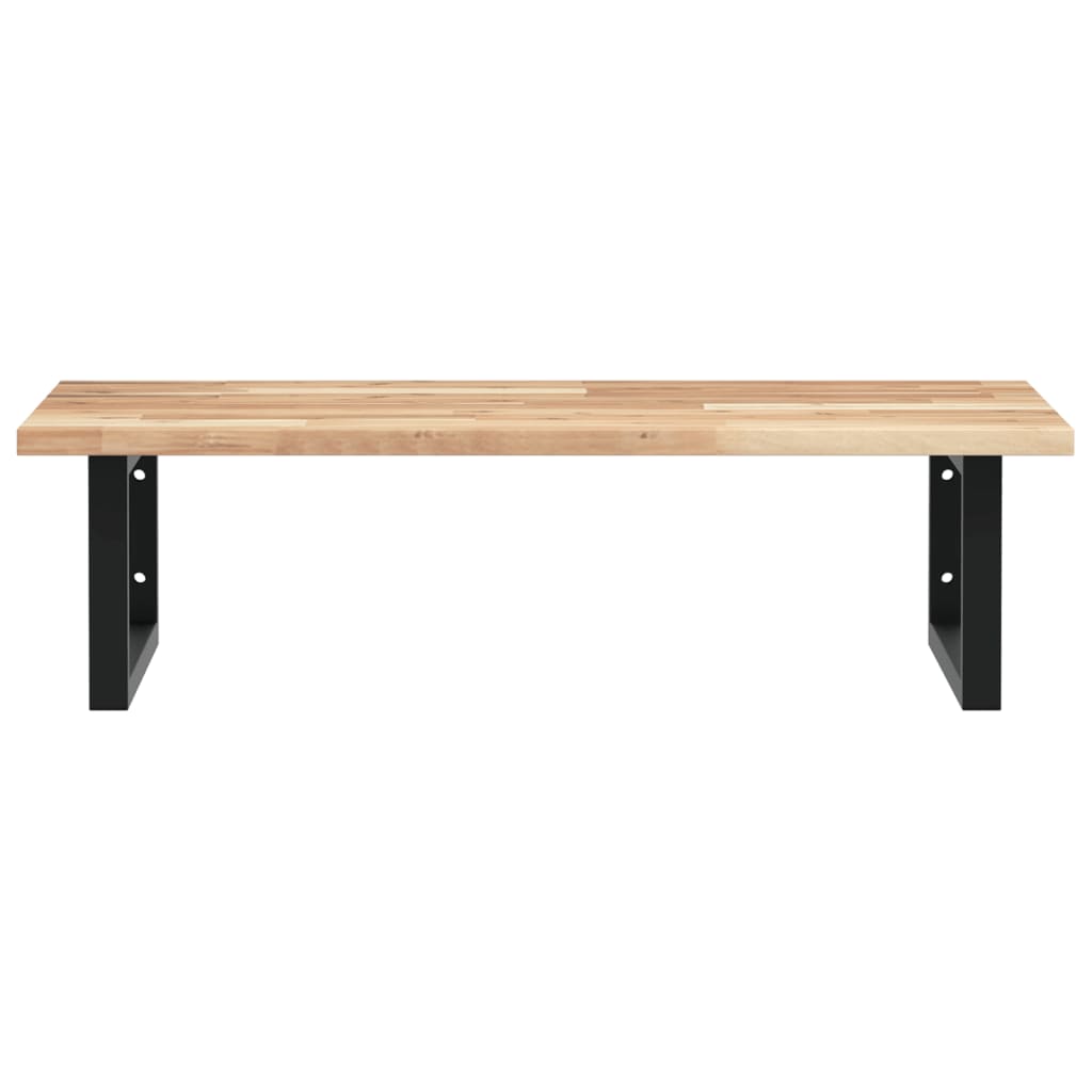 Basin Shelf Wall Mounted Steel and Solid Wood Acacia