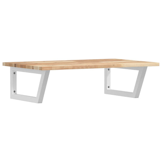 Basin Shelf Wall Mounted Steel and Solid Wood Acacia