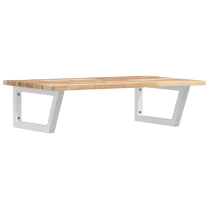 Basin Shelf Wall Mounted Steel and Solid Wood Acacia