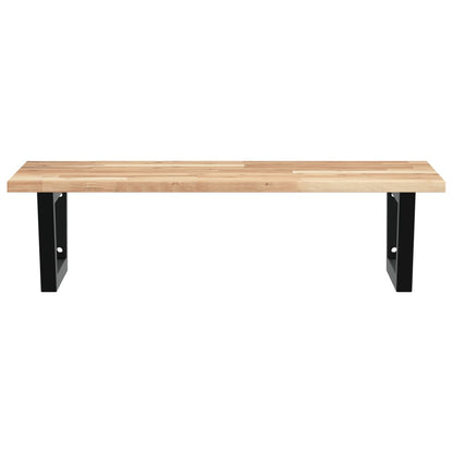 Basin Shelf Wall Mounted Steel and Solid Wood Acacia