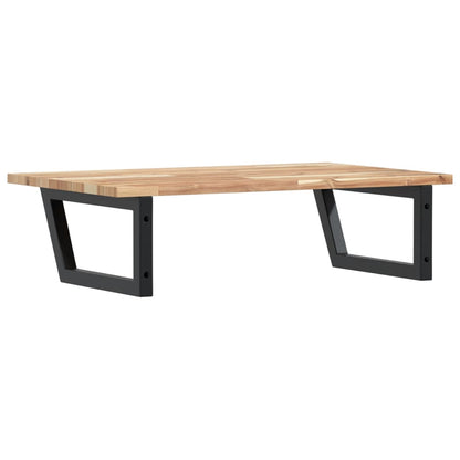 Basin Shelf Wall Mounted Steel and Solid Wood Acacia
