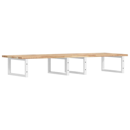 Basin Shelf Wall Mounted Steel and Solid Wood Acacia