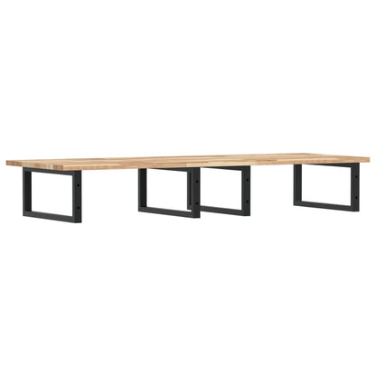 Basin Shelf Wall Mounted Steel and Solid Wood Acacia
