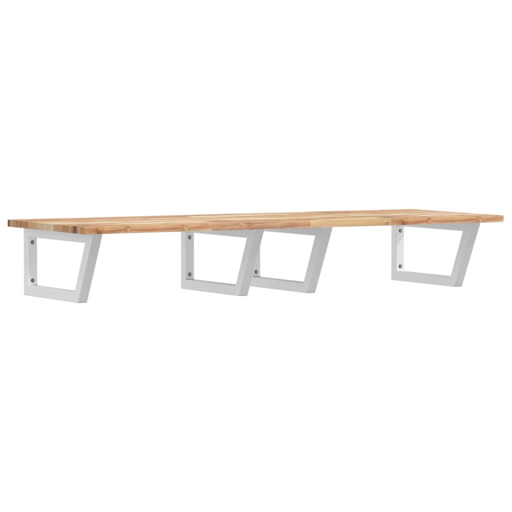 Basin Shelf Wall Mounted Steel and Solid Wood Acacia