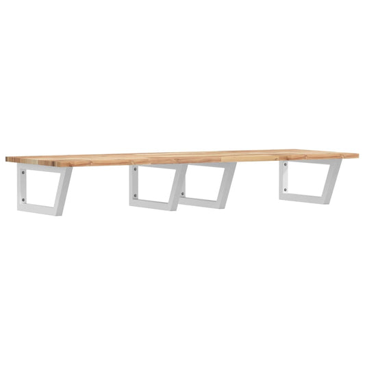Basin Shelf Wall Mounted Steel and Solid Wood Acacia