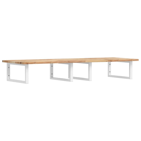 Basin Shelf Wall Mounted Steel and Solid Wood Acacia