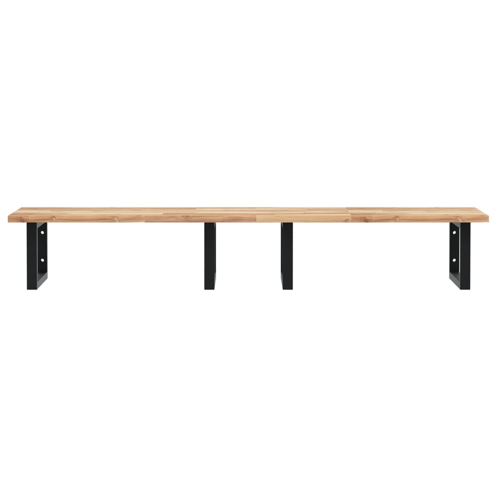 Basin Shelf Wall Mounted Steel and Solid Wood Acacia