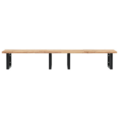 Basin Shelf Wall Mounted Steel and Solid Wood Acacia