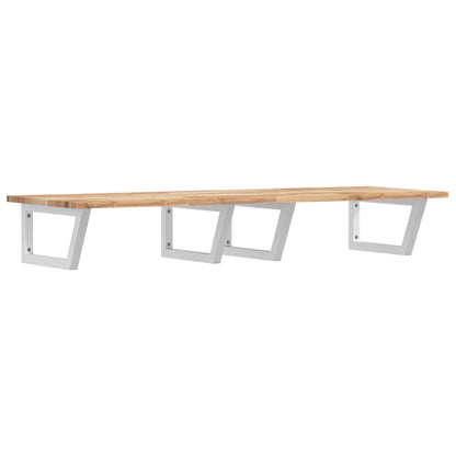 Basin Shelf Wall Mounted Steel and Solid Wood Acacia