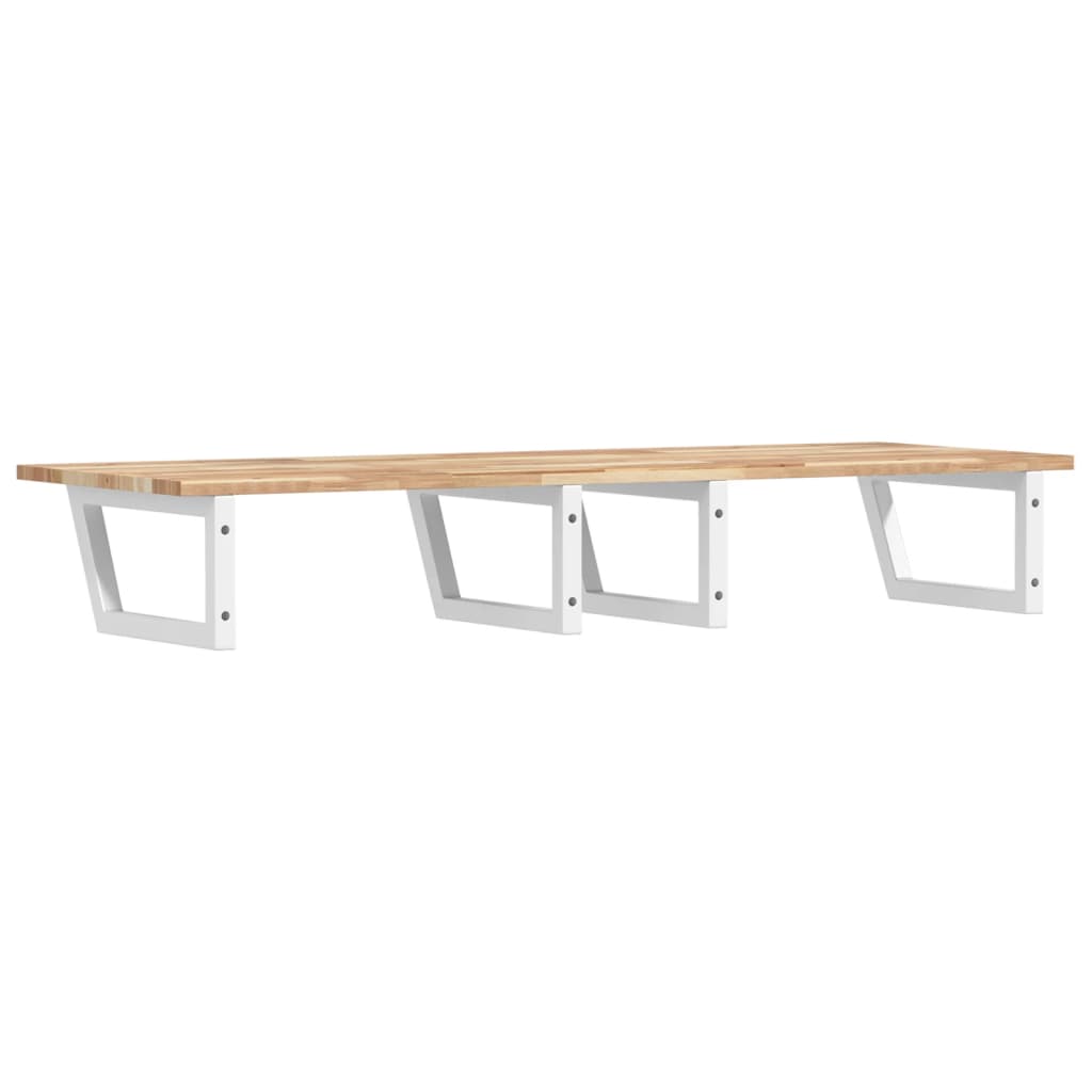 Basin Shelf Wall Mounted Steel and Solid Wood Acacia
