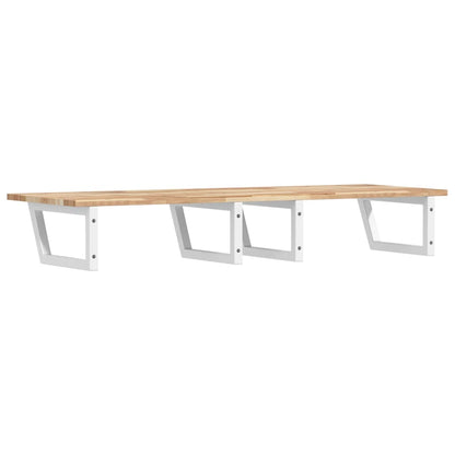 Basin Shelf Wall Mounted Steel and Solid Wood Acacia