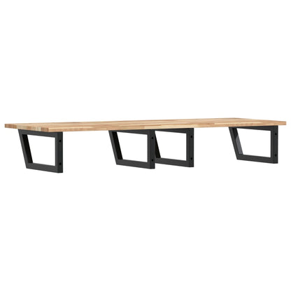 Basin Shelf Wall Mounted Steel and Solid Wood Acacia