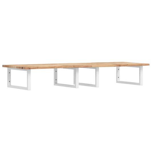 Basin Shelf Wall Mounted Steel and Solid Wood Acacia