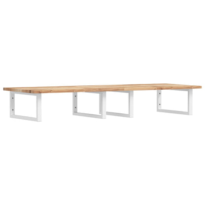 Basin Shelf Wall Mounted Steel and Solid Wood Acacia