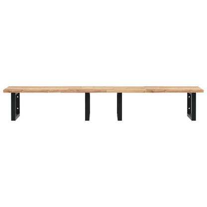 Basin Shelf Wall Mounted Steel and Solid Wood Acacia