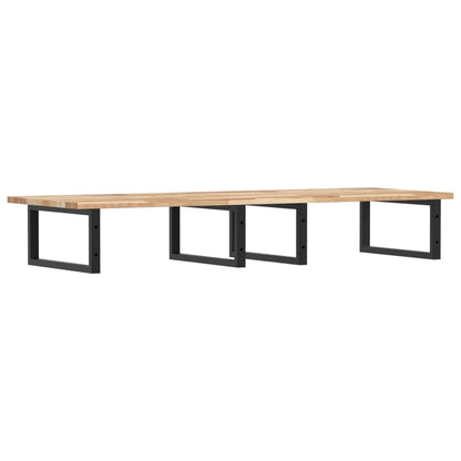 Basin Shelf Wall Mounted Steel and Solid Wood Acacia