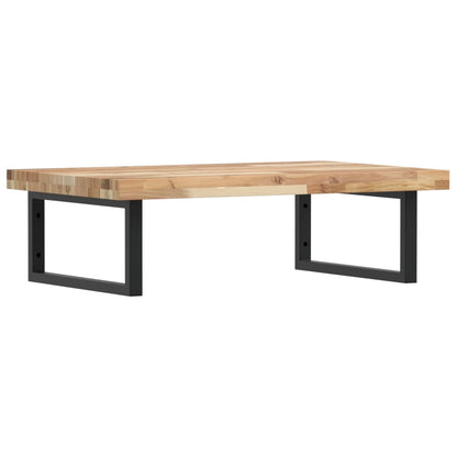 Basin Shelf Wall Mounted Steel and Solid Wood Acacia