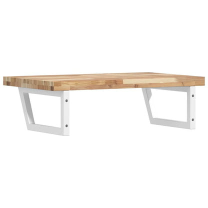 Basin Shelf Wall Mounted Steel and Solid Wood Acacia