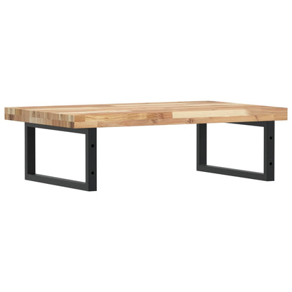 Basin Shelf Wall Mounted Steel and Solid Wood Acacia