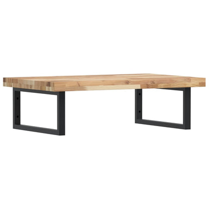 Basin Shelf Wall Mounted Steel and Solid Wood Acacia