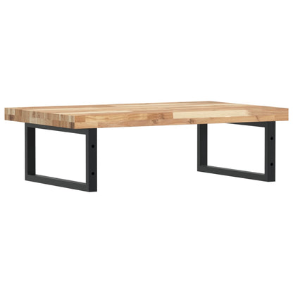 Basin Shelf Wall Mounted Steel and Solid Wood Acacia