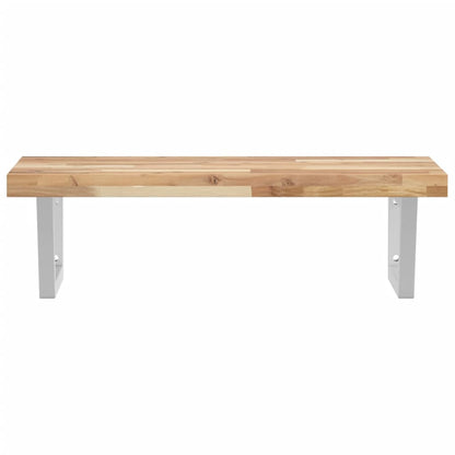 Basin Shelf Wall Mounted Steel and Solid Wood Acacia