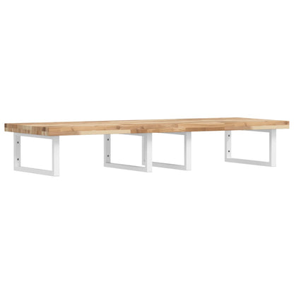 Basin Shelf Wall Mounted Steel and Solid Wood Acacia