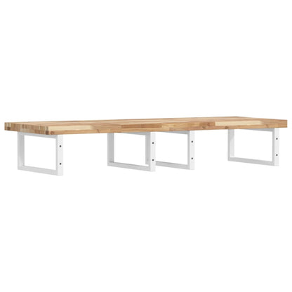Basin Shelf Wall Mounted Steel and Solid Wood Acacia