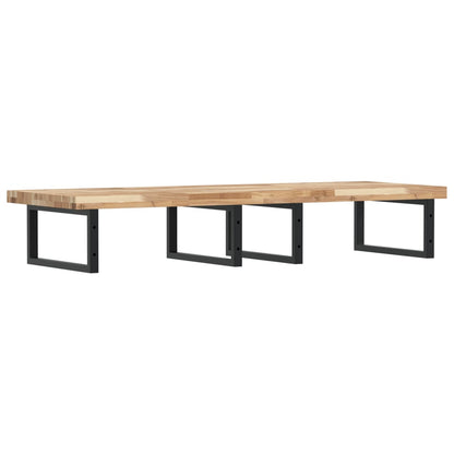 Basin Shelf Wall Mounted Steel and Solid Wood Acacia