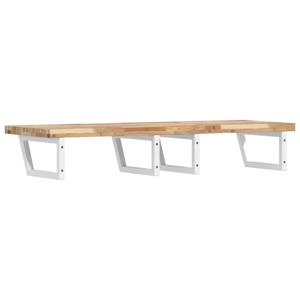 Basin Shelf Wall Mounted Steel and Solid Wood Acacia